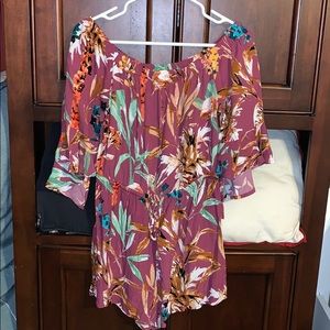 Off the Shoulder Floral Romper